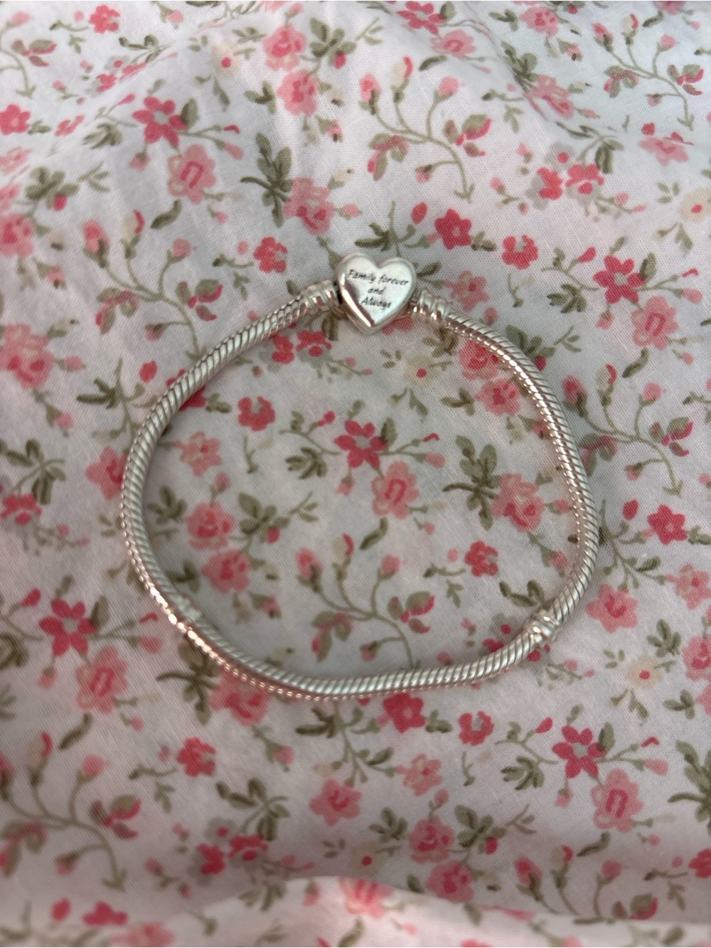 Sterling Silver Heart Clasp Snake Chain Bracelet - Silver
